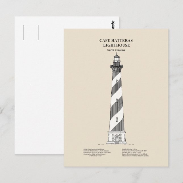 Postal Faro de Cape Hatteras - Carolina del Norte - SBD (Anverso / Reverso)