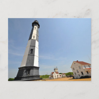 Postal Faro de Cape Henry con cerca blanca Va. Beach