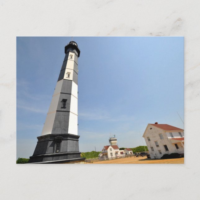 Postal Faro de Cape Henry con cerca blanca Va. Beach (Anverso)