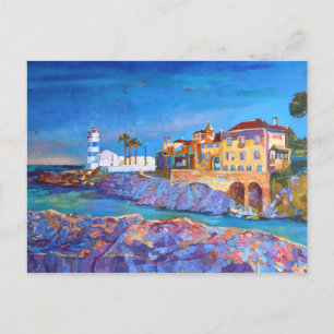 Postal Faro de Cascais Paisaje Portugués