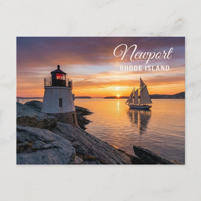 Postal Faro de Castle Hill Newport Rhode Island RI   (Anverso)