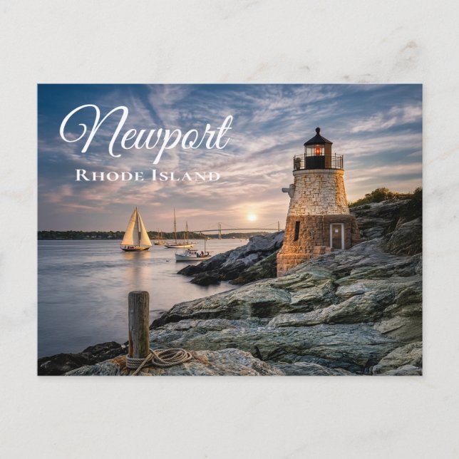 Postal Faro de Castle Hill Newport Rhode Island RI (Anverso)