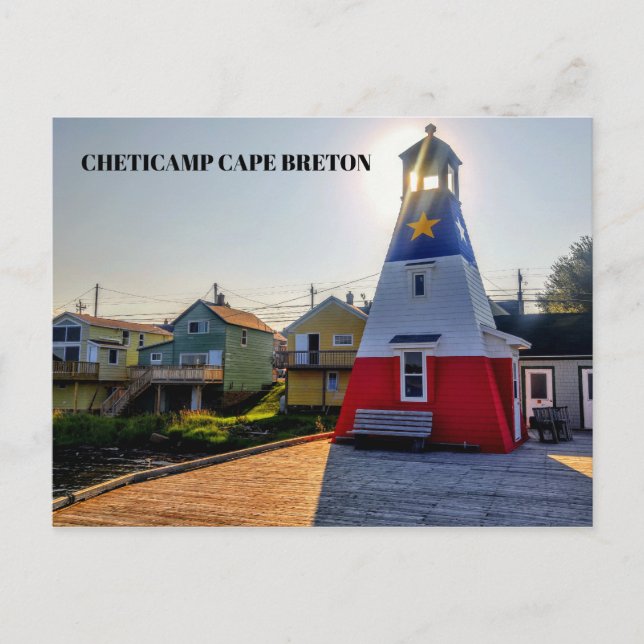 Postal Faro de Cheticamp Cabo Breton (Anverso)