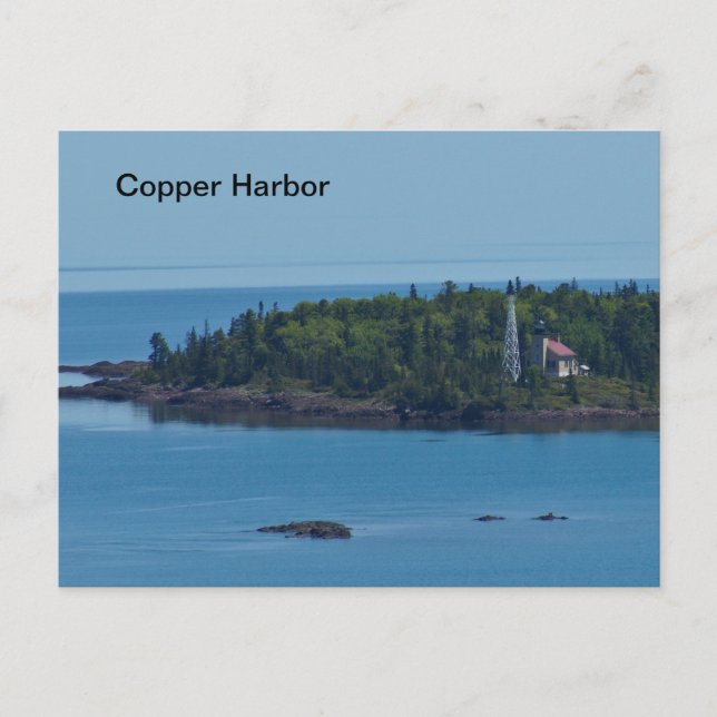 Postal Faro de Copper Harbor Michigan (Anverso)