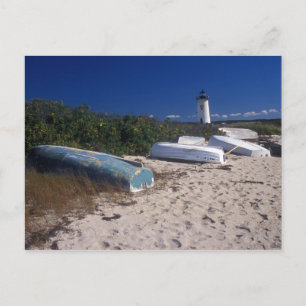 Postal Faro de Edgartown y playa