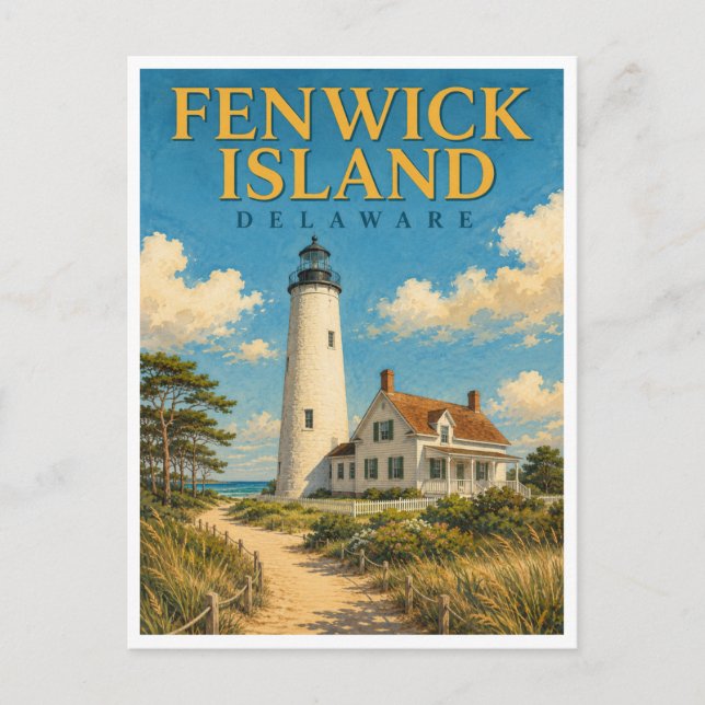 Postal Faro de Fenwick Island Delaware GeoSaga (Anverso)