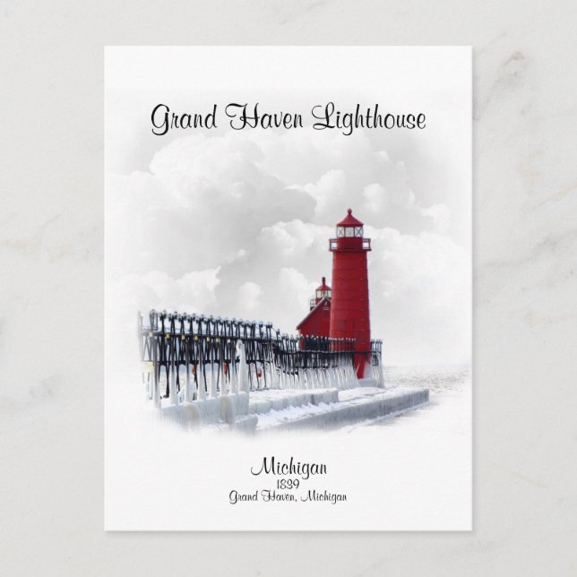 Postal Faro de Grand Haven-Michigan (Anverso)