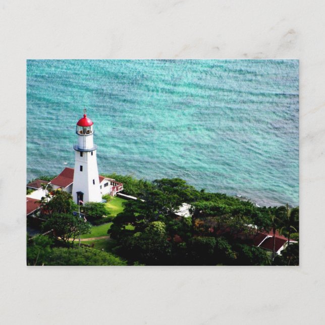 Postal Faro de Hawaii cerca del océano (Anverso)