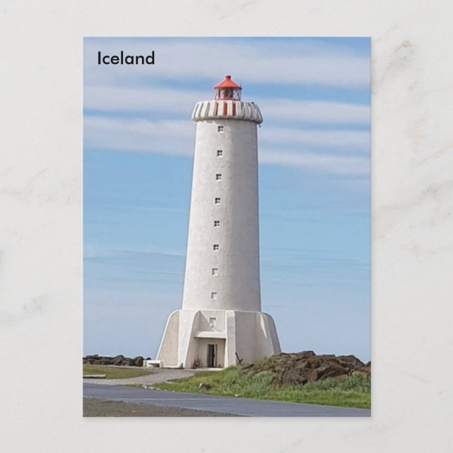 Postal Faro de Islandia, Akranes (Anverso)