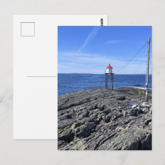 Postal Faro de Kvalen, Haugesund, Noruega en verano