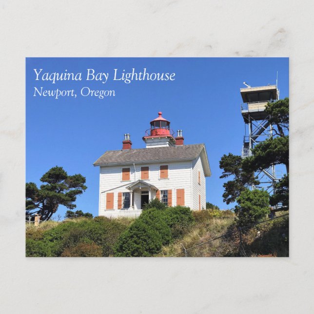 Postal Faro de la Bahía Yaquina, Newport, Oregón (Anverso)