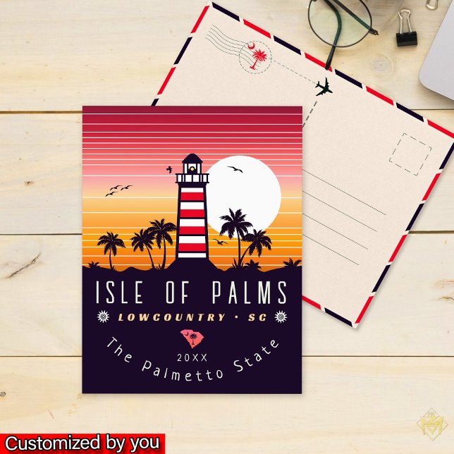 Postal Faro de la Isla de las Palmas SC Retro Sunset Souv (Subido por el creador)