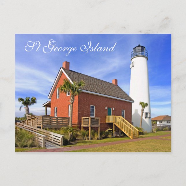 Postal Faro de la isla de St George, Florida (Anverso)