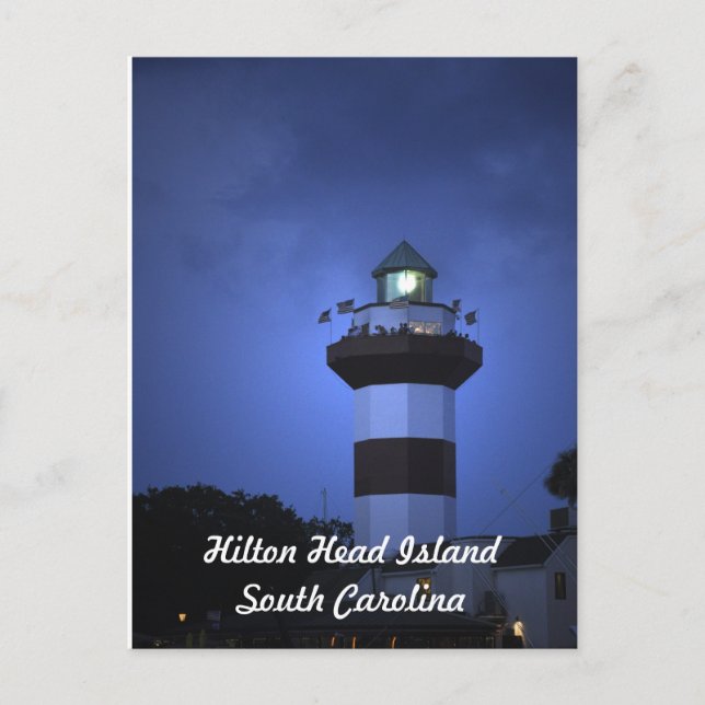 Postal Faro de la isla Hilton Head en Carolina del Sur (Anverso)
