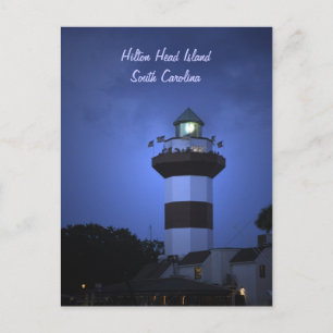 Postal Faro de la isla Hilton Head en Carolina del Sur