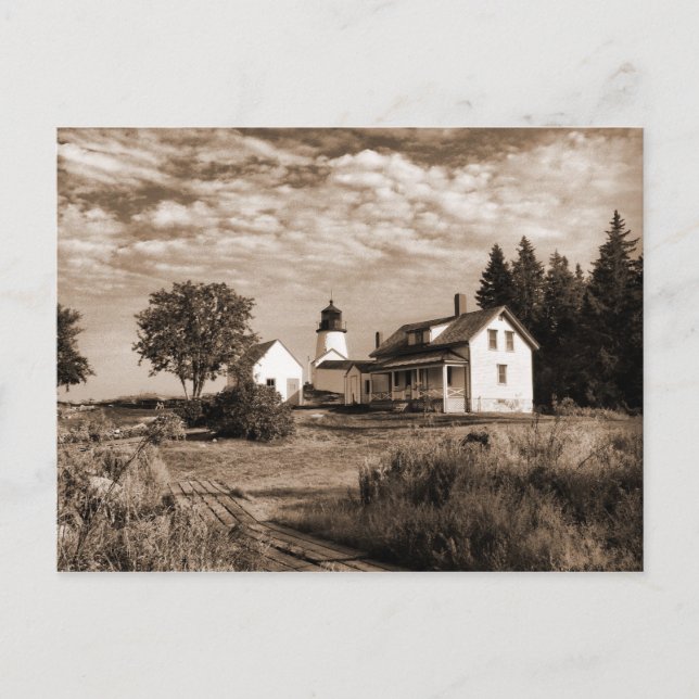 Postal Faro de la isla quemada Maine-Postcard (Anverso)