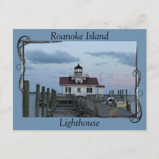 Postal Faro de la isla Roanoke