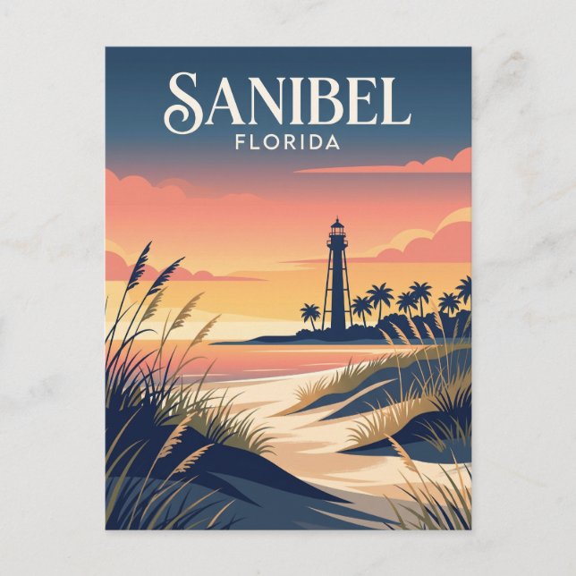 Postal Faro de la Isla Sanibel EE. UU. (Anverso)