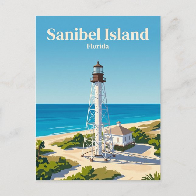 Postal Faro de la Isla Sanibel USA (Anverso)