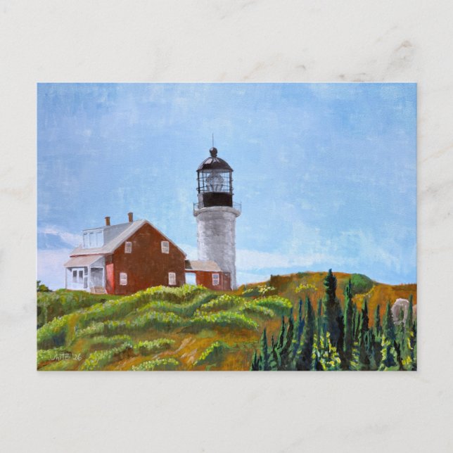Postal Faro de la Isla Seguin (Anverso)