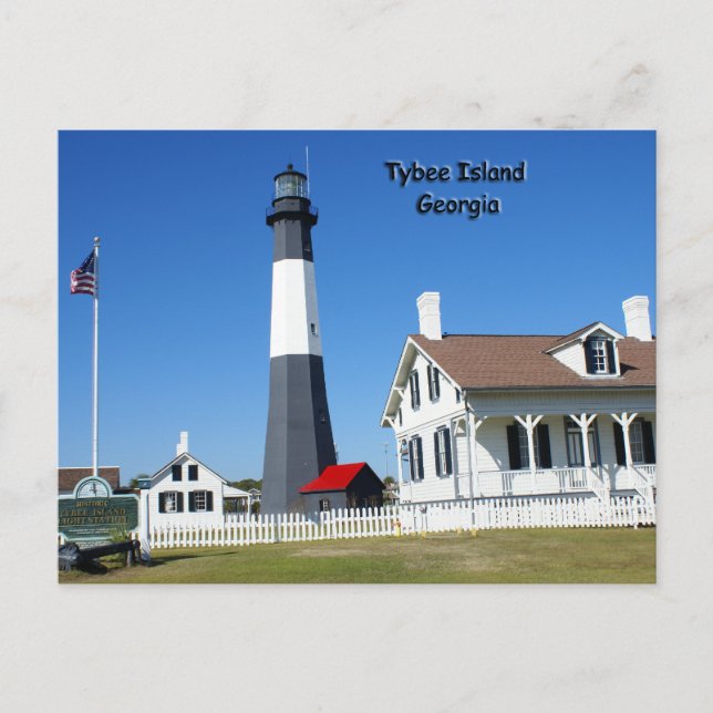 Postal Faro de la isla Tybee (Anverso)