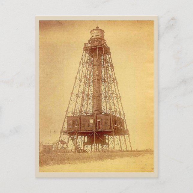 Postal Faro de la llave de arena en Florida foto históric (Anverso)