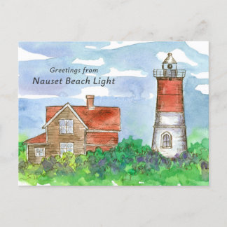 Postal Faro de la playa de Nauset