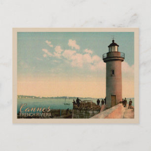 Postal Faro de la Riviera Francesa de Cannes Francia