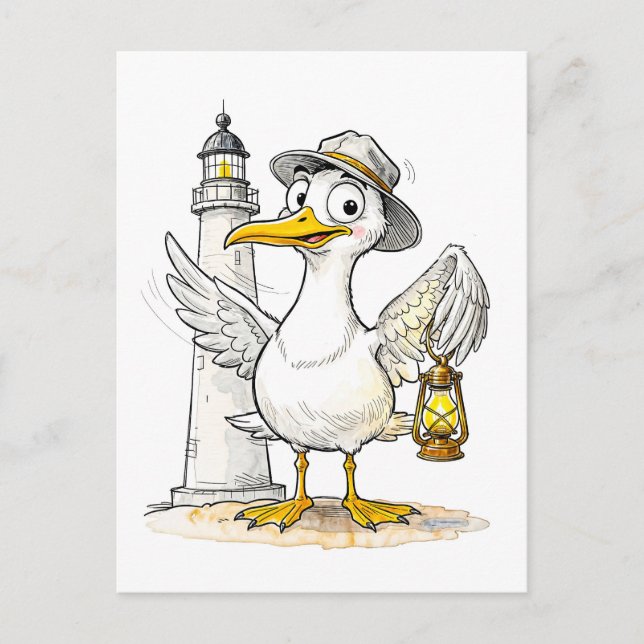 Postal Faro de Linterna de la historieta Gaviota (Anverso)