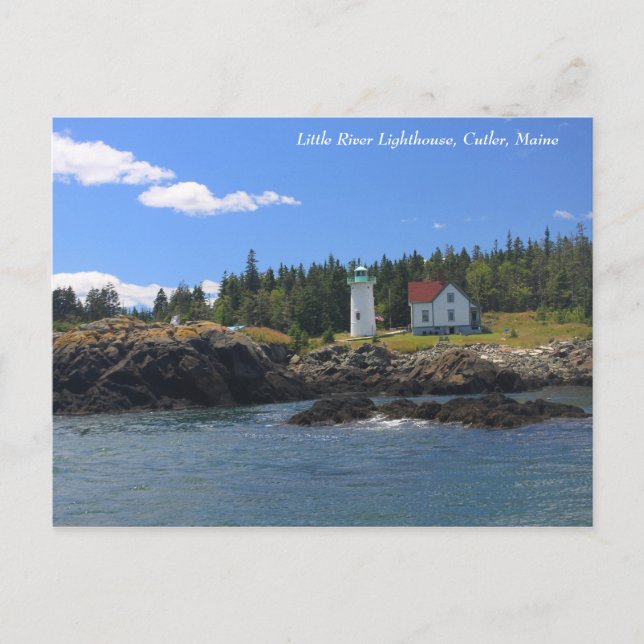 Postal Faro de Little River, Cutler Maine (Anverso)