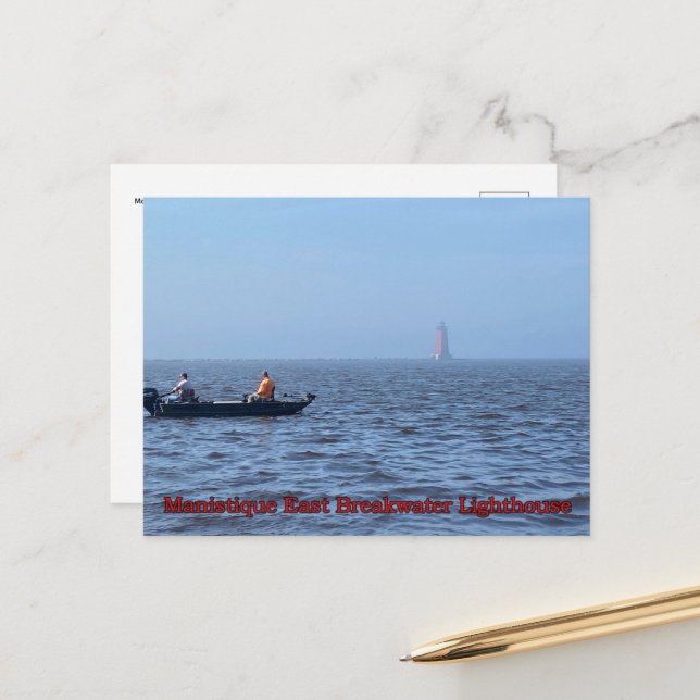 Postal Faro de Manistique East Breakwater (Anverso/Reverso In Situ)