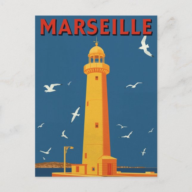 Postal Faro de Marsella Riviera Francesa Viajes (Anverso)
