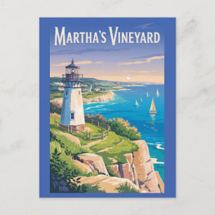 Postal Faro de Martha's Vineyard Massachusetts Viajes