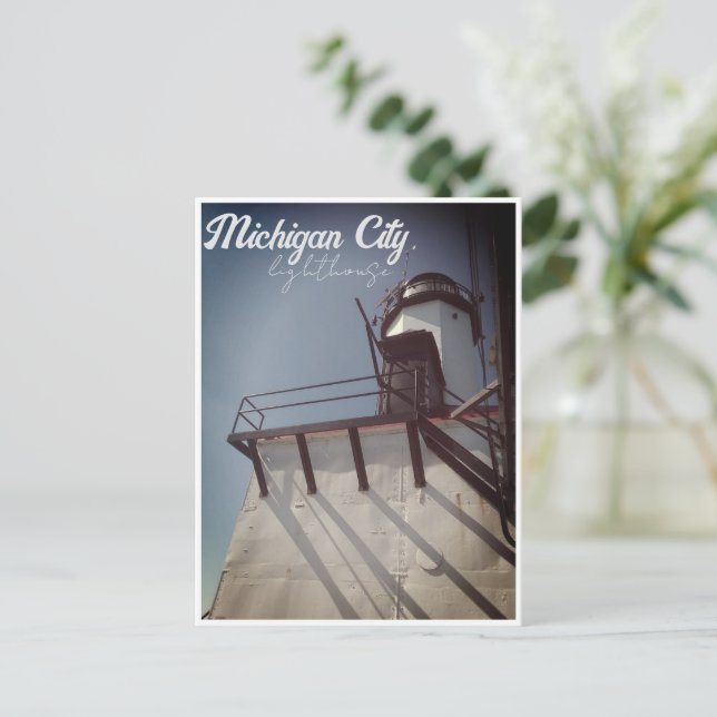 Postal Faro de Michigan City IN (Anverso de pie)