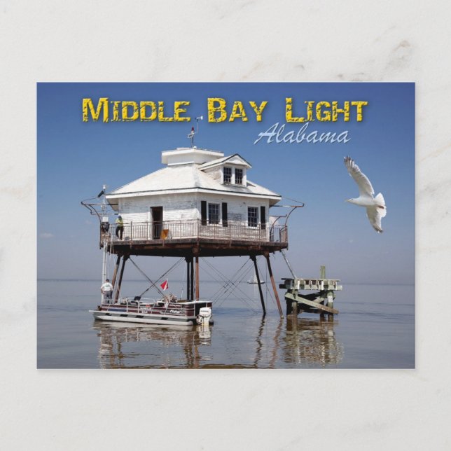 Postal Faro de Middle Bay (Mobile Bay), Alabama (Anverso)