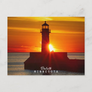 Postal Faro de Minnesota y amanecer