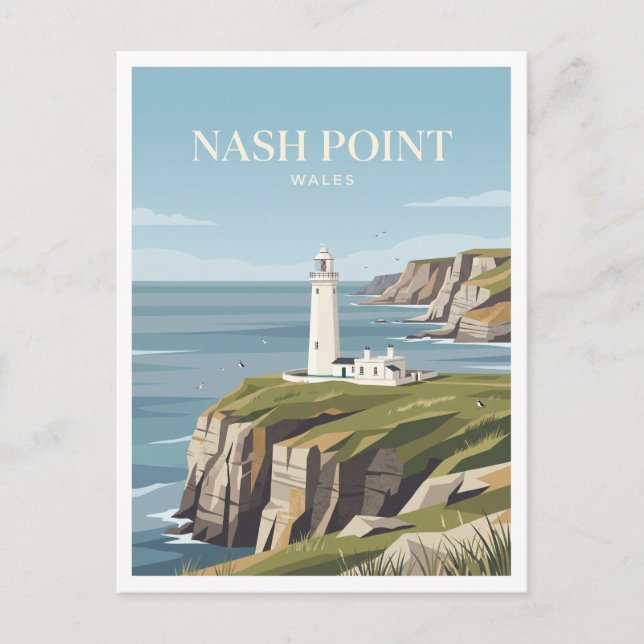 Postal Faro de Nash Point Llantwit Major (Anverso)
