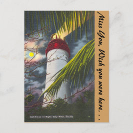 Postal Faro de noche Key West, Florida
