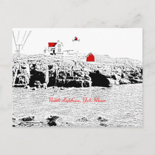 Postal Faro de Nubble, York, Maine - Postcard