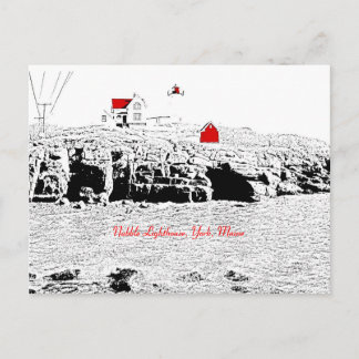 Postal Faro de Nubble, York, Maine - Postcard