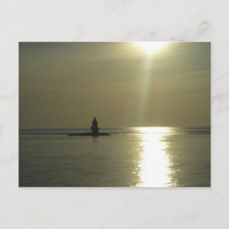 Postal Faro de Orient Point Sunset 1