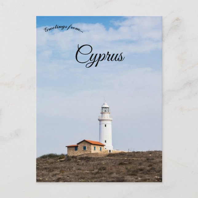 Postal Faro de Pafos en Pafos Chipre (Anverso)
