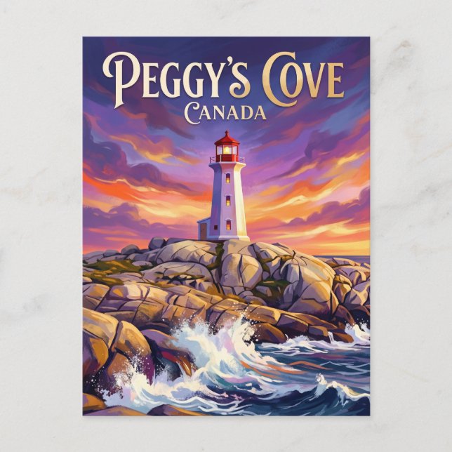 Postal Faro de Peggy's Cove Canadá (Anverso)