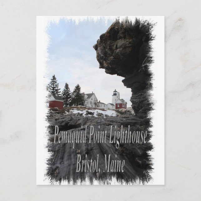 Postal Faro de Pemaquid Point en Bristol, Maine (Anverso)