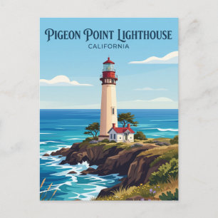 Postal Faro de Pigeon Point California