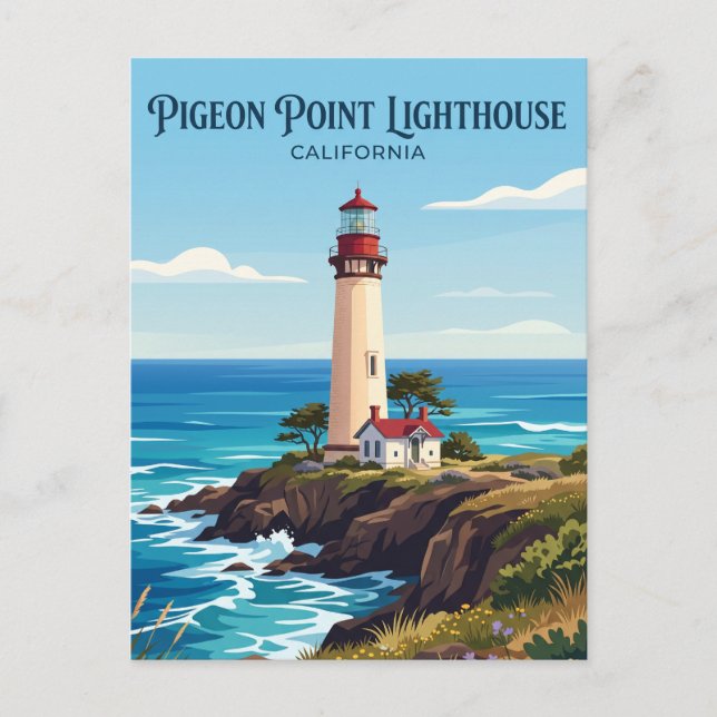 Postal Faro de Pigeon Point California (Anverso)