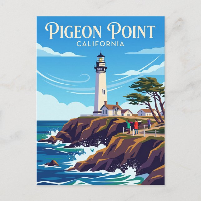 Postal Faro de Pigeon Point EE. UU. (Anverso)