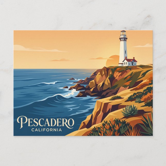 Postal Faro de Pigeon Point EE. UU. (Anverso)