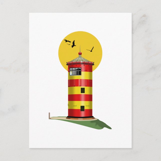 Postal Faro de Pilsum Alemania (Anverso)