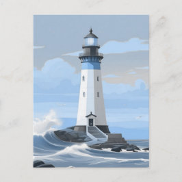 Postal Faro de pintura azul